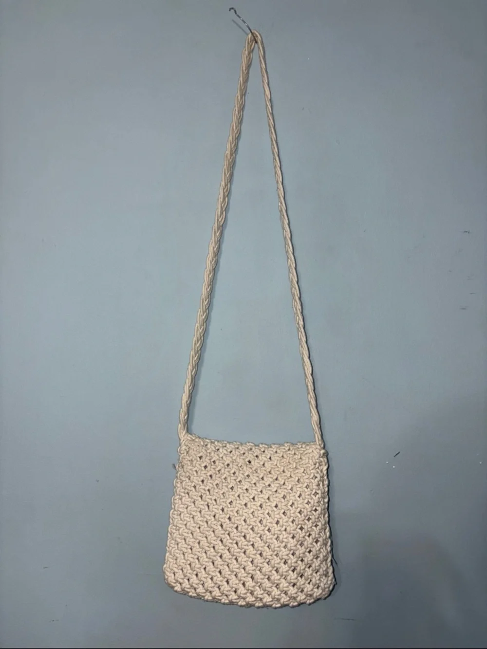 Tommy Bahama bohemian hippie Prarie Handcrafted Cream Macramé Crossbody Bag
